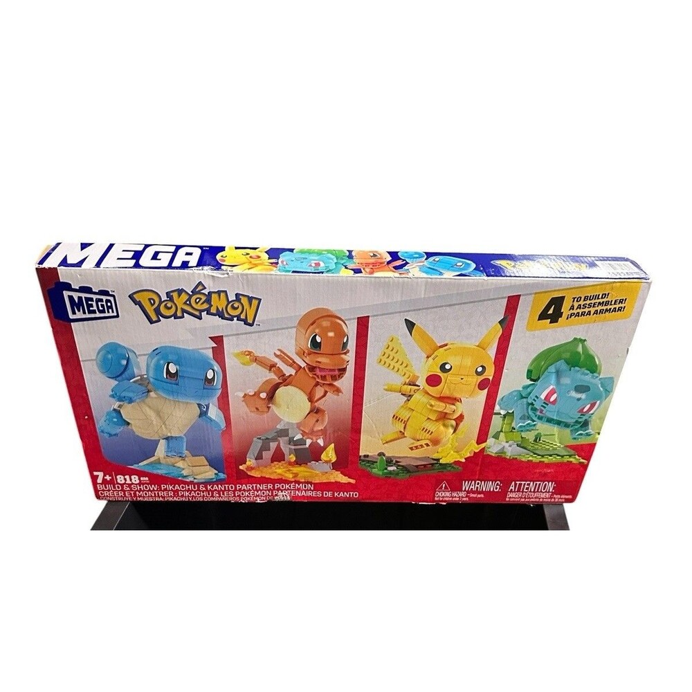 Mattel MEGA blocks Pokemon Pikachu Kanto Partner Squirtle, Charmander, Bulbasaur